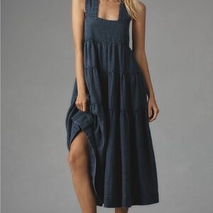Anthropologie Denim/Dark Blue “Helena” tiered Dress